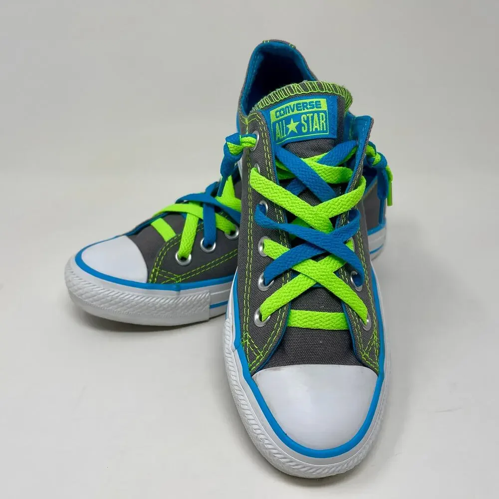 Converse All Star Kriss Cross Sneakers Womens Sz 7 Sporty Gray White J.6.8